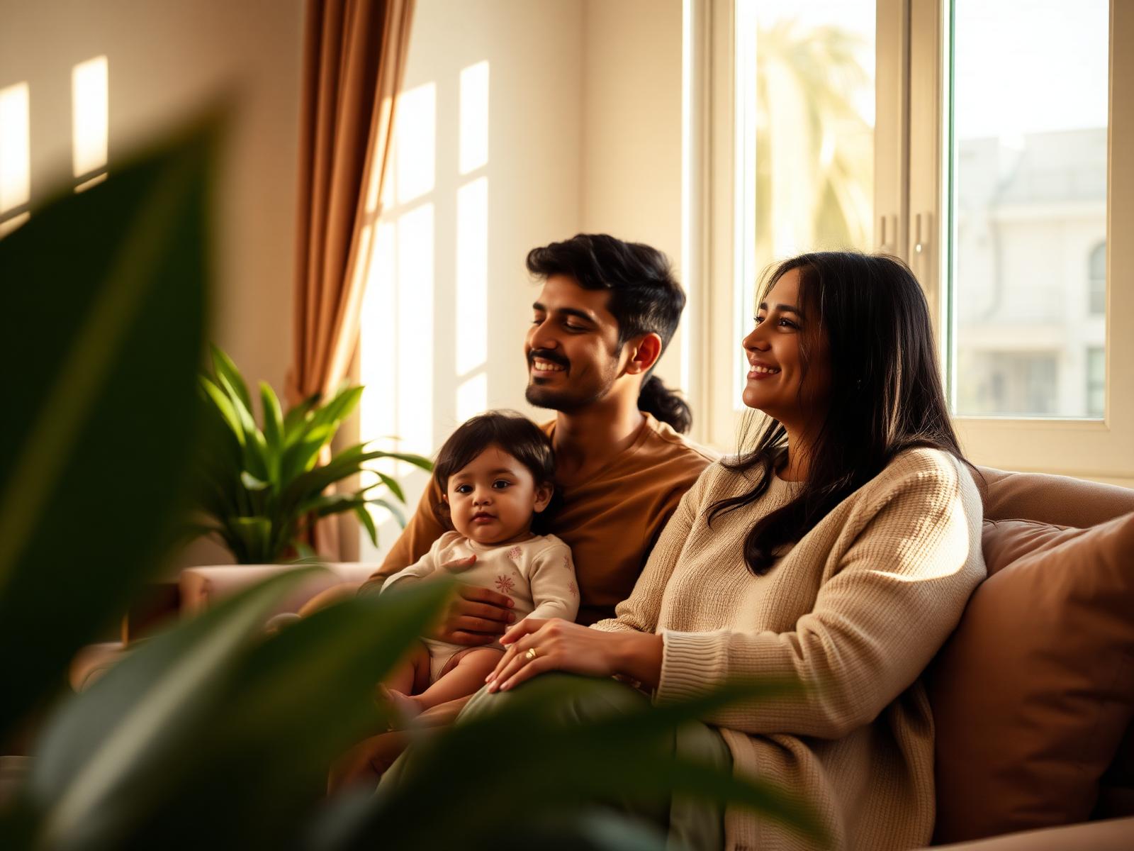 A family experiencing wellness at home